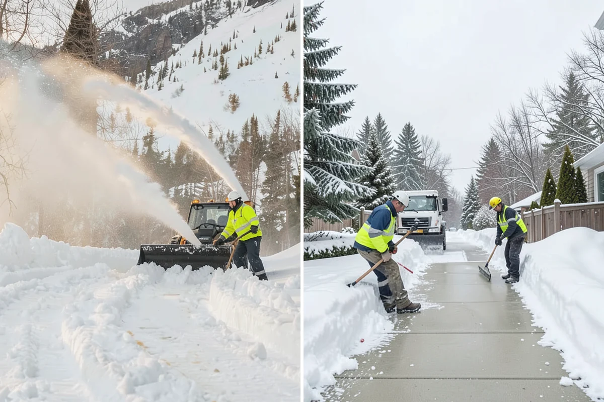 Steep Driveway Snow Removal in South Prairie, Pierce County, WA - We assess the grade, surface, and runout at the base