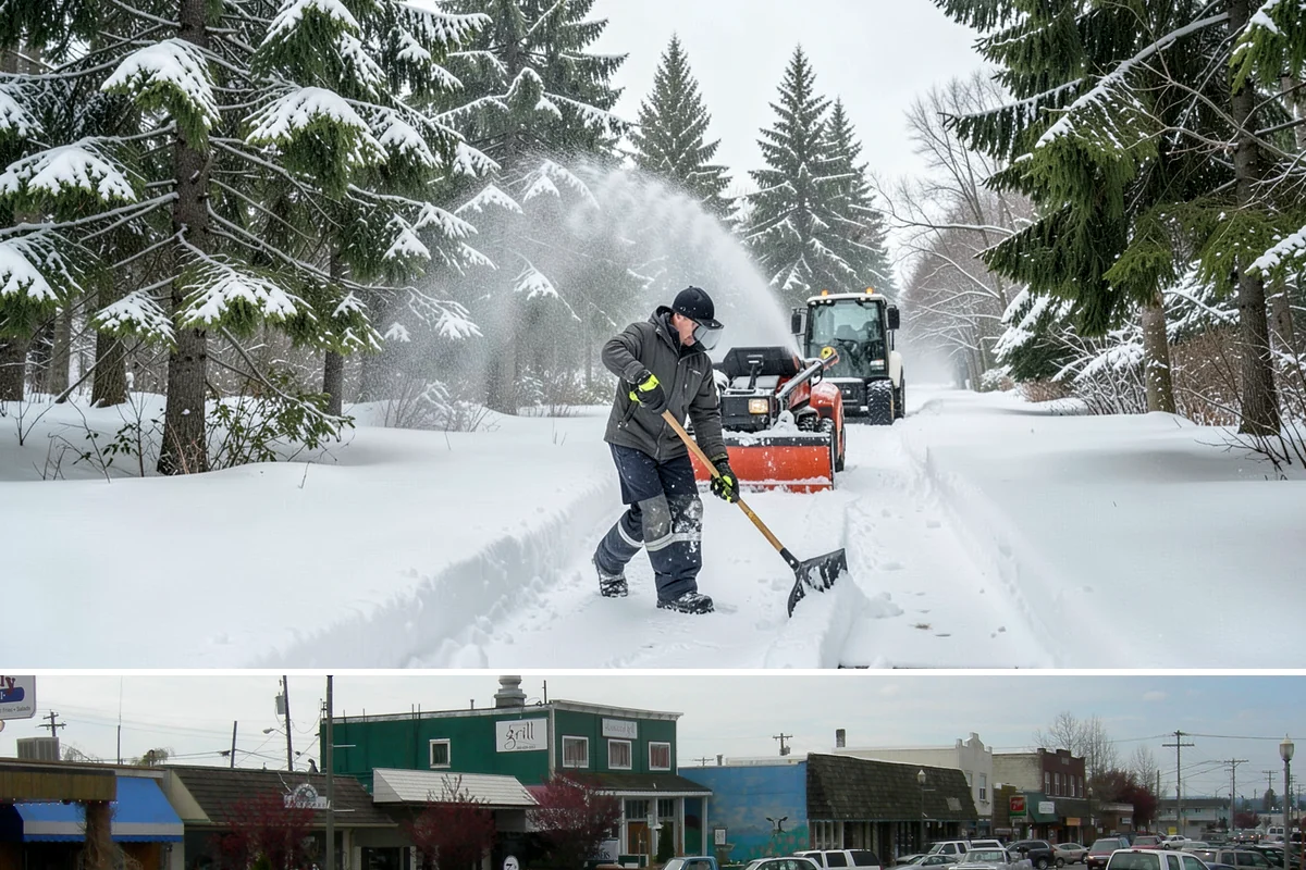 Steep Driveway Snow Removal in Stanwood, Snohomish County, WA - Steep drives need clearing and traction treatment with every snowfall and especially during the refreeze that follows each thaw.