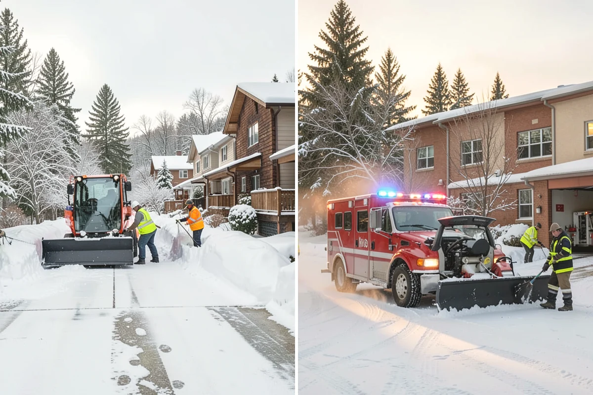 Steep Driveway Snow Removal in Steilacoom, Pierce County, WA - We assess the grade, surface, and runout at the base