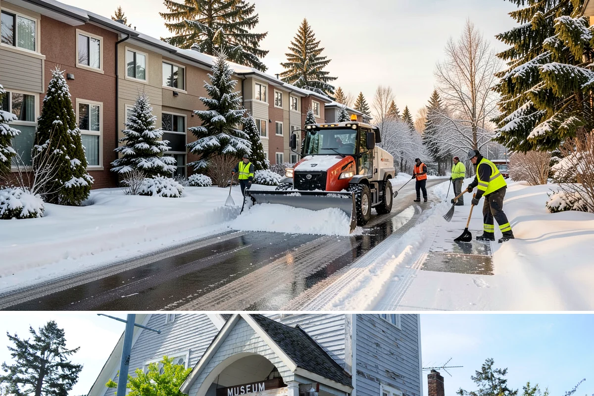 Steep Driveway Snow Removal in Steilacoom, Pierce County, WA - Steep drives need clearing and traction treatment with every snowfall and especially during the refreeze that follows each thaw.