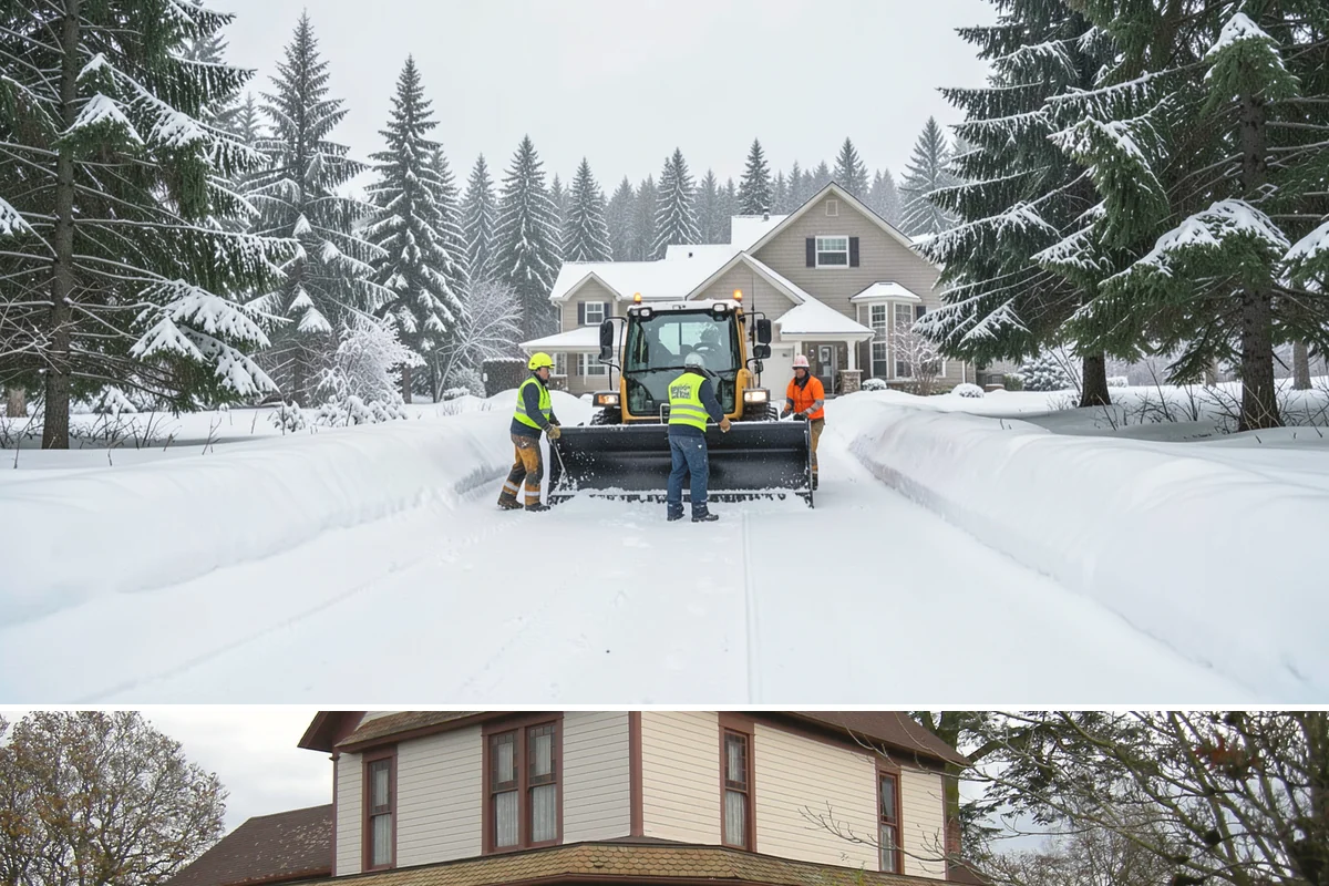 Steep Driveway Snow Removal in Sumner, Pierce County, WA - Steep drives need clearing and traction treatment with every snowfall and especially during the refreeze that follows each thaw.