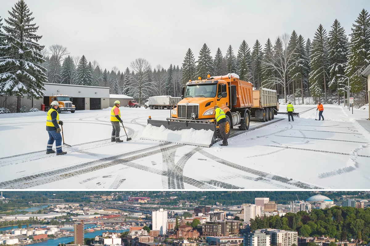 Steep Driveway Snow Removal in Tacoma, Pierce County, WA - Steep drives need clearing and traction treatment with every snowfall and especially during the refreeze that follows each thaw.