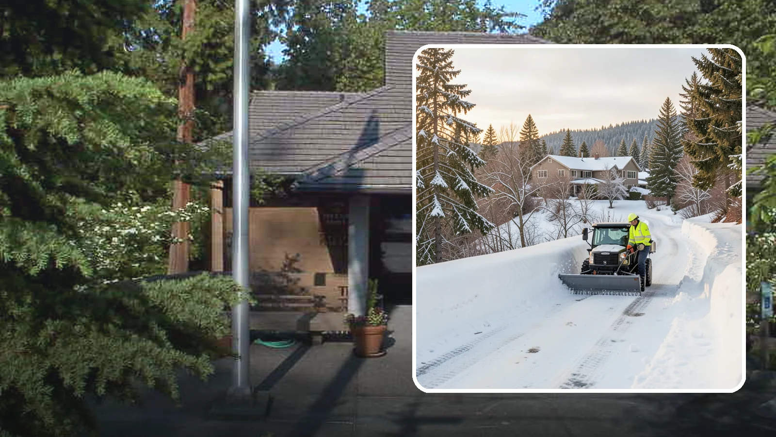 Steep Driveway Snow Removal in Yarrow Point, King County, WA - We safely clear and treat steep driveways on the hillside lots that define so much of Western Washington's terrain.