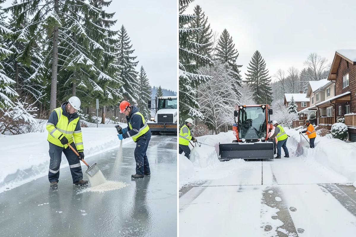 Steps Snow Removal in Bonney Lake, Pierce County, WA - We count the treads and note the step material
