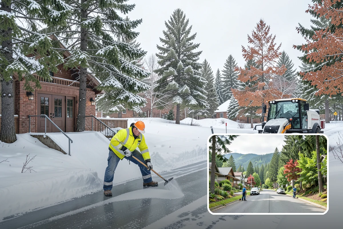 Steps Snow Removal in Darrington, Snohomish County, WA - Targets the treads and nosings where slips begin