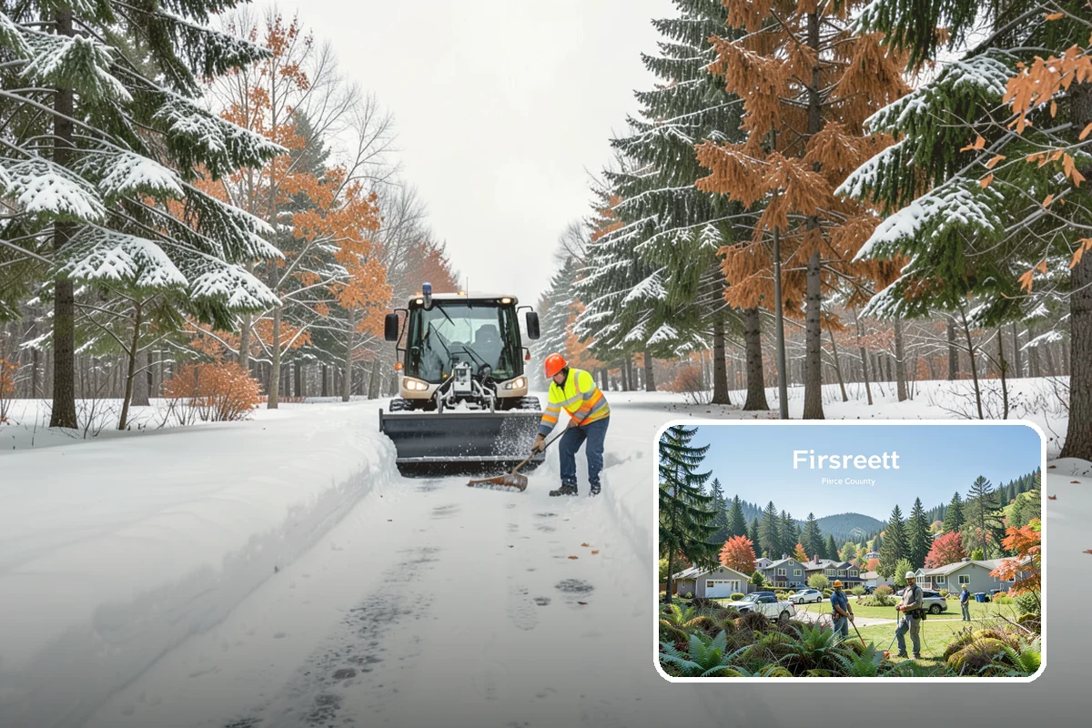 Steps Snow Removal in Fircrest, Pierce County, WA - Targets the treads and nosings where slips begin