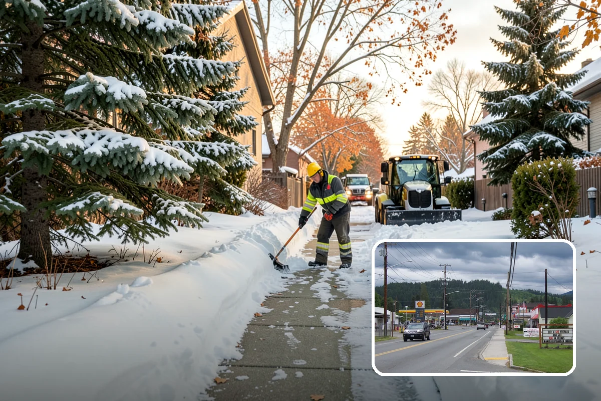 Steps Snow Removal in Granite Falls, Snohomish County, WA - Targets the treads and nosings where slips begin