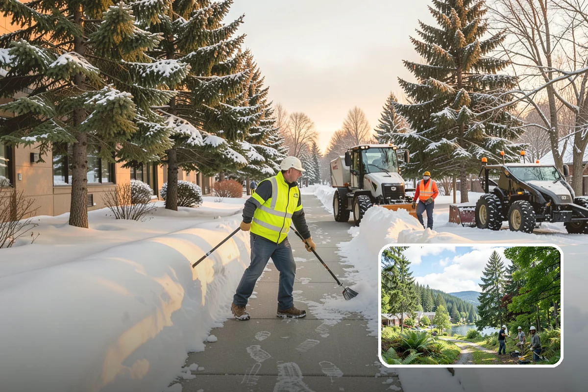 Steps Snow Removal in Lake Forest Park, King County, WA - Targets the treads and nosings where slips begin
