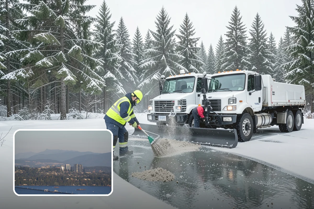 Steps Snow Removal in Medina, King County, WA - Targets the treads and nosings where slips begin
