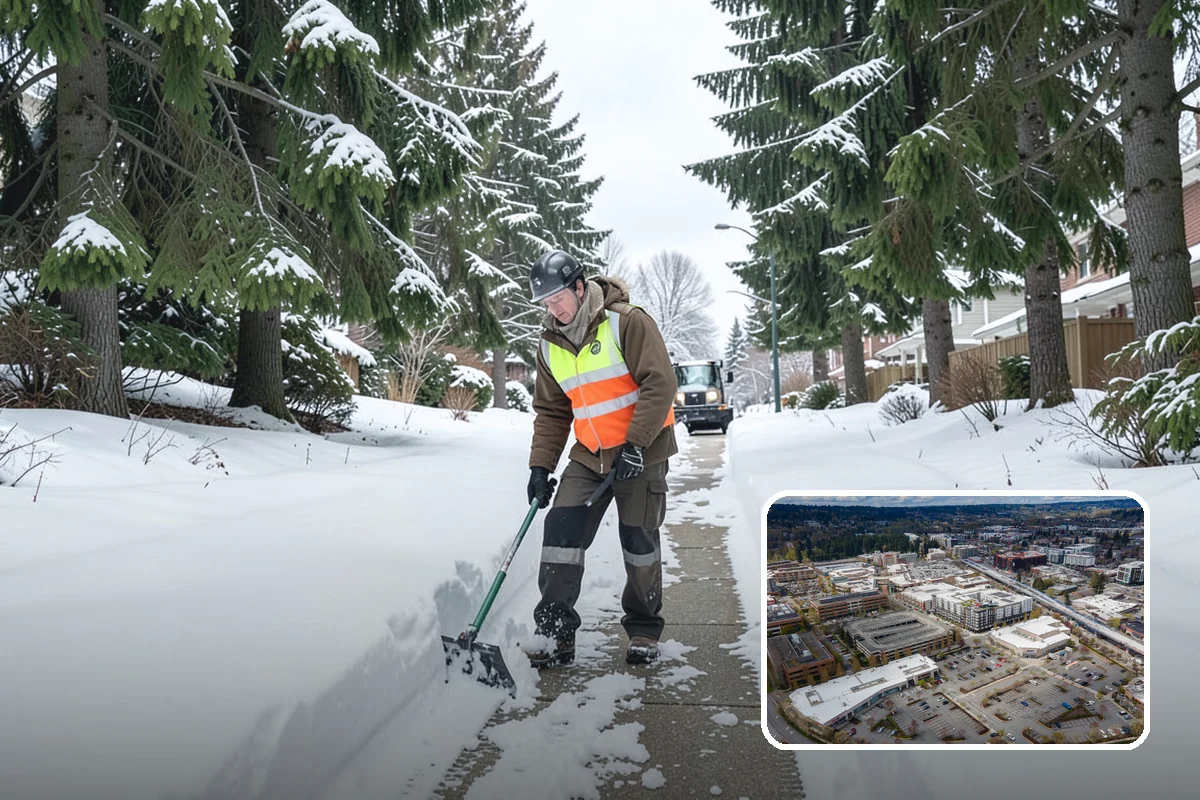 Steps Snow Removal in Redmond, King County, WA - Targets the treads and nosings where slips begin