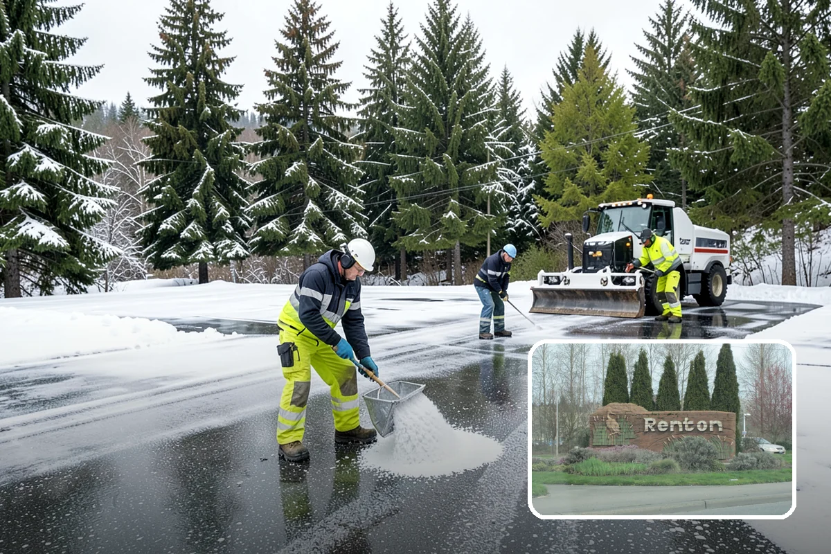 Steps Snow Removal in Renton, King County, WA - Targets the treads and nosings where slips begin