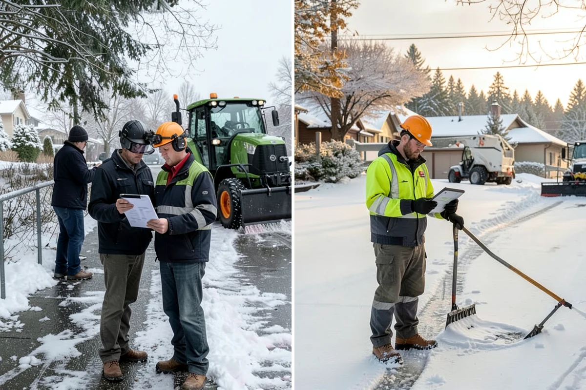 Steps Snow Removal in SeaTac, King County, WA - We count the treads and note the step material