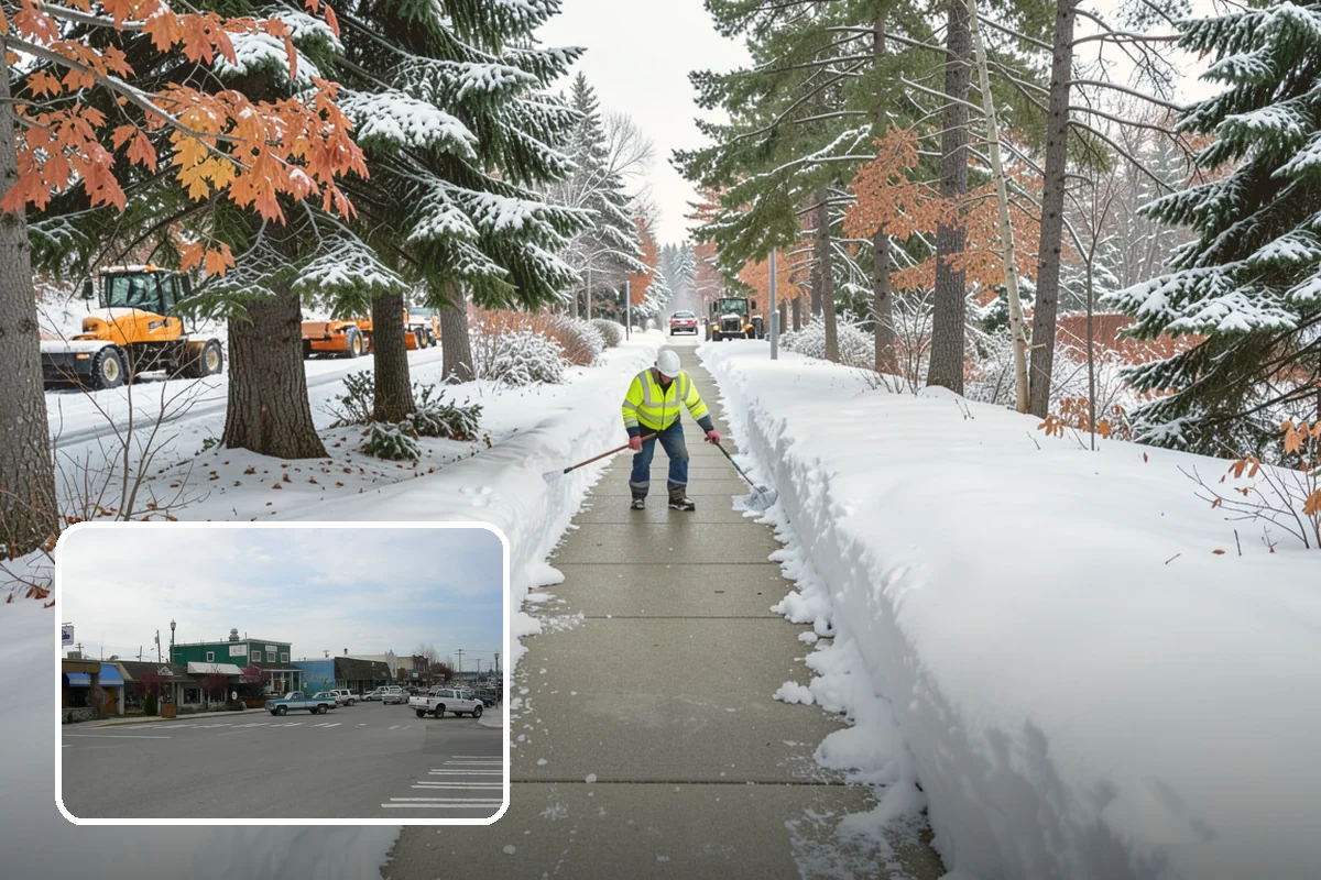 Steps Snow Removal in Stanwood, Snohomish County, WA - Targets the treads and nosings where slips begin
