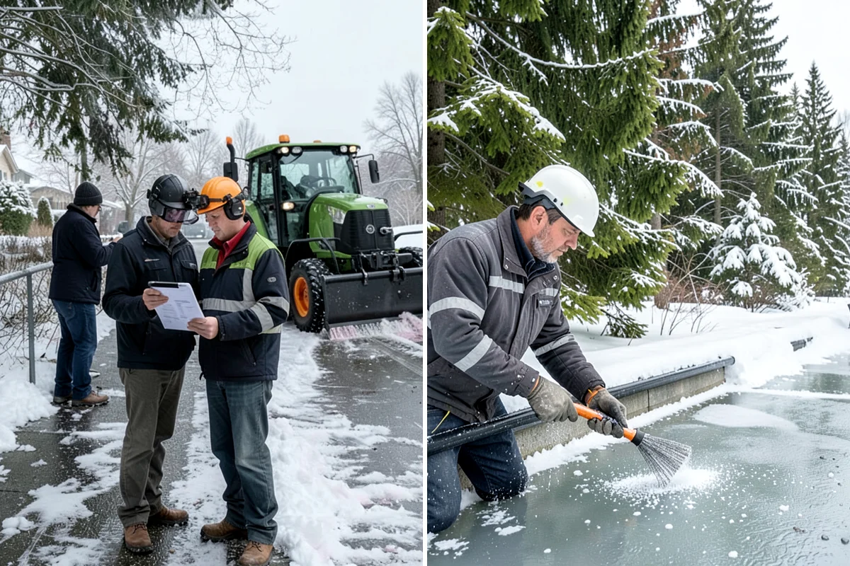 Strip Mall Snow Removal in Arlington, Snohomish County, WA - Map the shared lot and the full storefront sidewalk