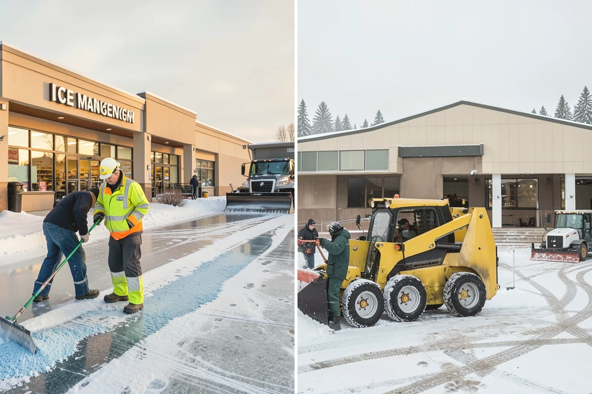 Strip Mall Snow Removal in Black Diamond, King County, WA - Map the shared lot and the full storefront sidewalk