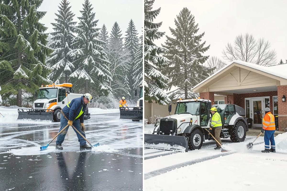 Strip Mall Snow Removal in Bothell, King County, WA - Map the shared lot and the full storefront sidewalk