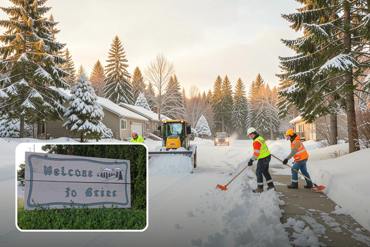 Strip Mall Snow Removal in Brier, Snohomish County, WA - Shared lot and full storefront walkway cleared