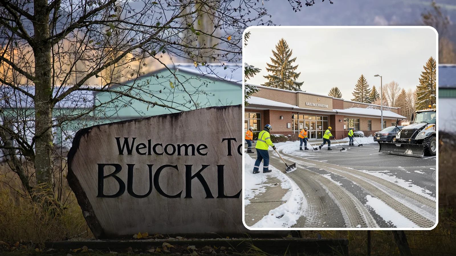 Strip Mall Snow Removal in Buckley, Pierce County, WA - We keep strip-mall storefronts, shared parking, and sidewalks clear so every tenant's customers can reach the door safely.