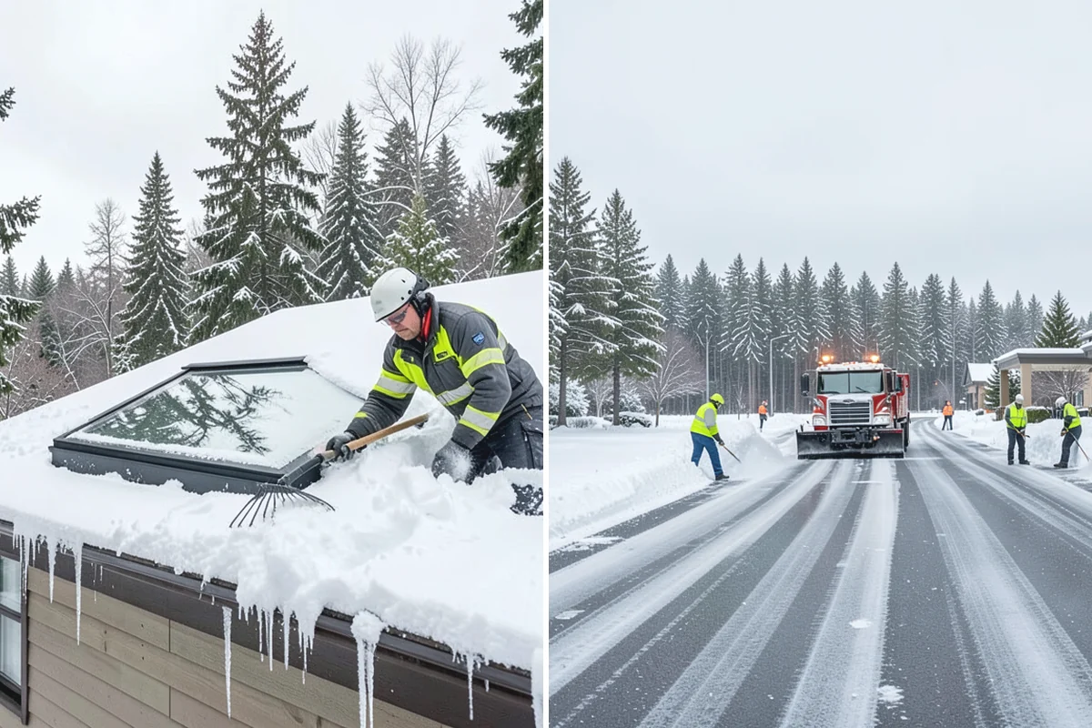 Strip Mall Snow Removal in Buckley, Pierce County, WA - Map the shared lot and the full storefront sidewalk
