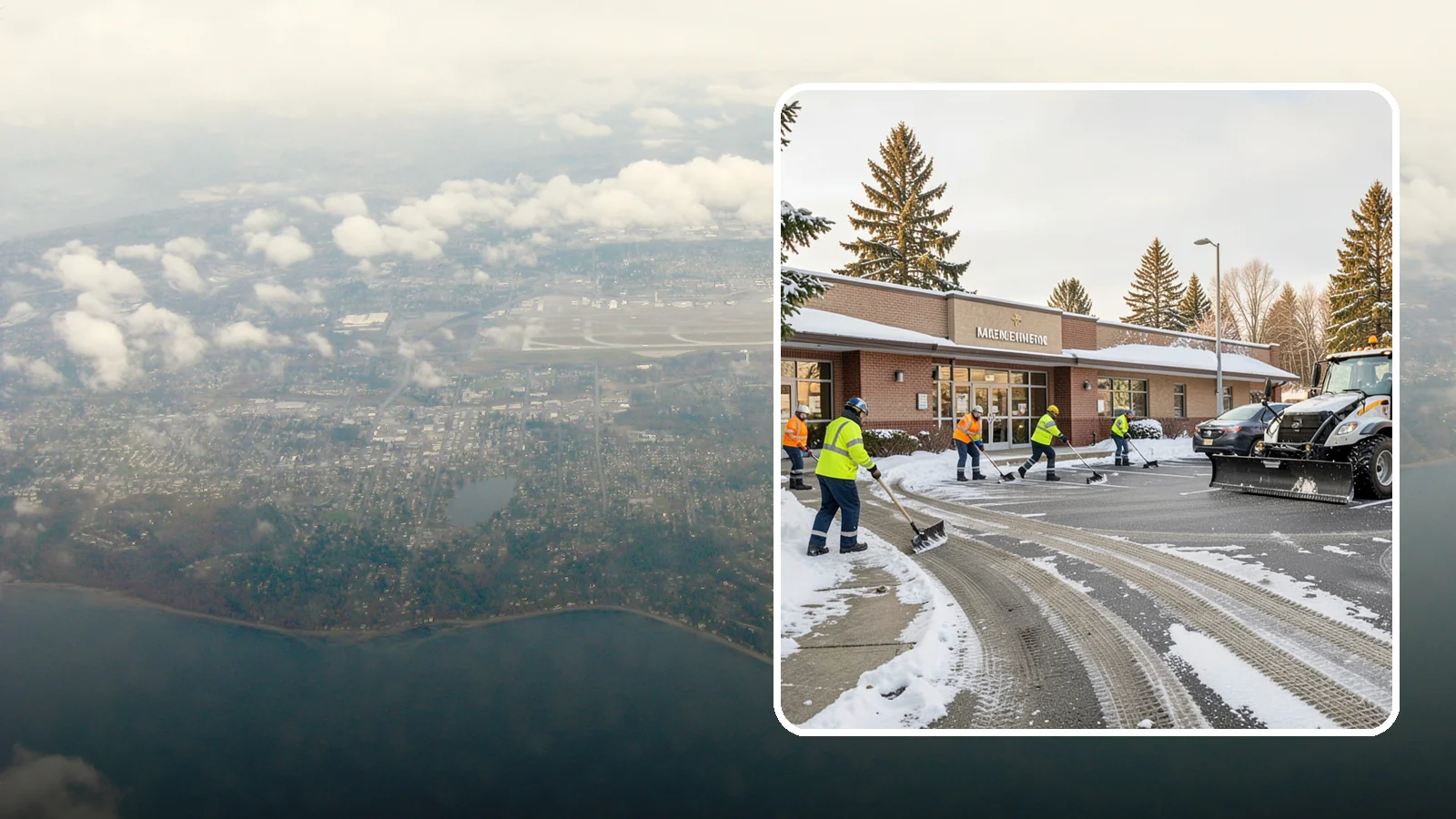 Strip Mall Snow Removal in Burien, King County, WA - We keep strip-mall storefronts, shared parking, and sidewalks clear so every tenant's customers can reach the door safely.