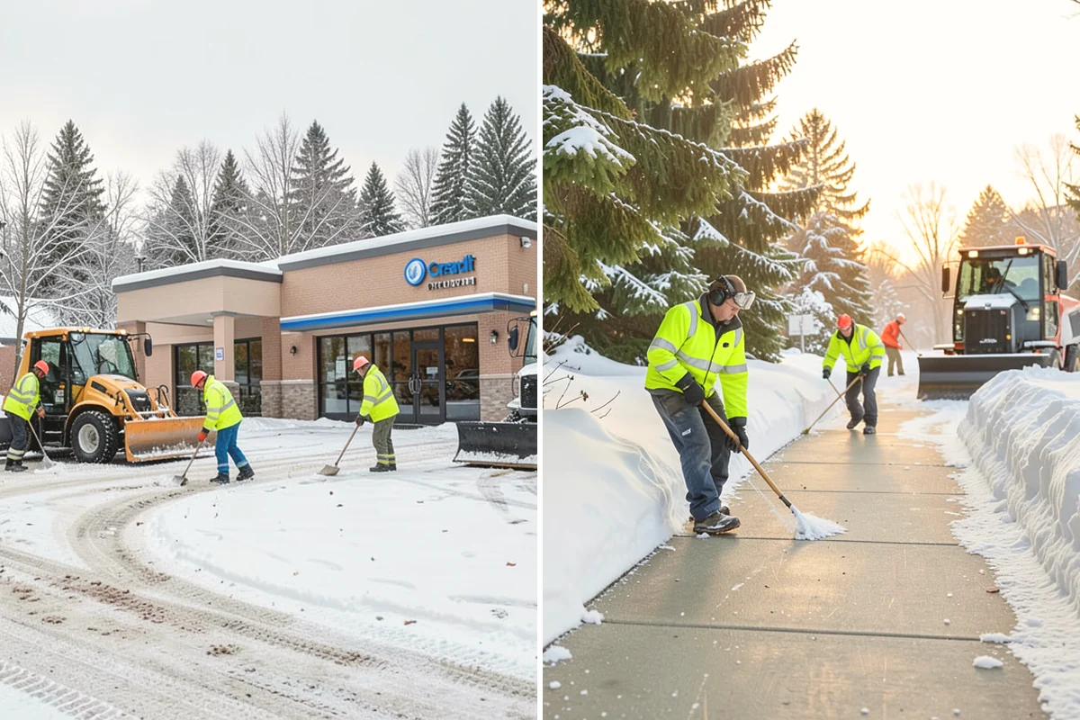 Strip Mall Snow Removal in Carnation, King County, WA - Map the shared lot and the full storefront sidewalk