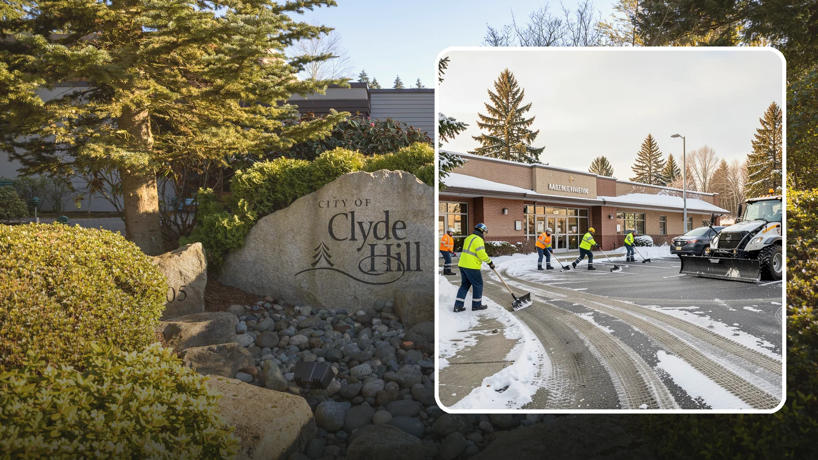 Strip Mall Snow Removal in Clyde Hill, King County, WA - We keep strip-mall storefronts, shared parking, and sidewalks clear so every tenant's customers can reach the door safely.