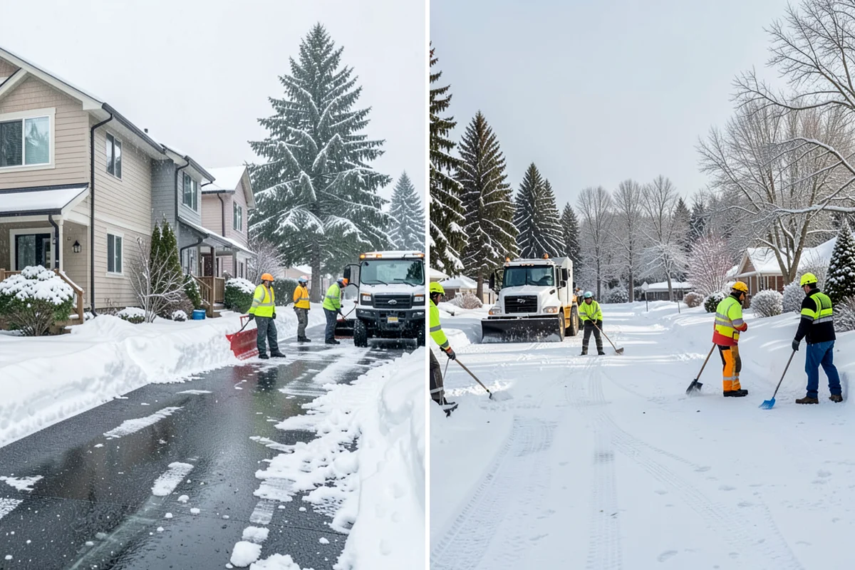 Strip Mall Snow Removal in Clyde Hill, King County, WA - Map the shared lot and the full storefront sidewalk