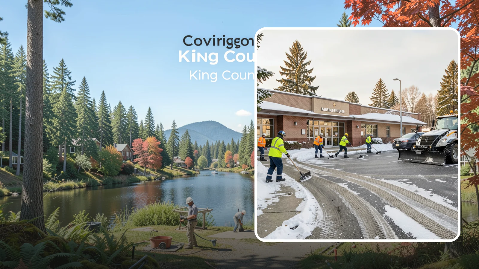 Strip Mall Snow Removal in Covington, King County, WA - We keep strip-mall storefronts, shared parking, and sidewalks clear so every tenant's customers can reach the door safely.