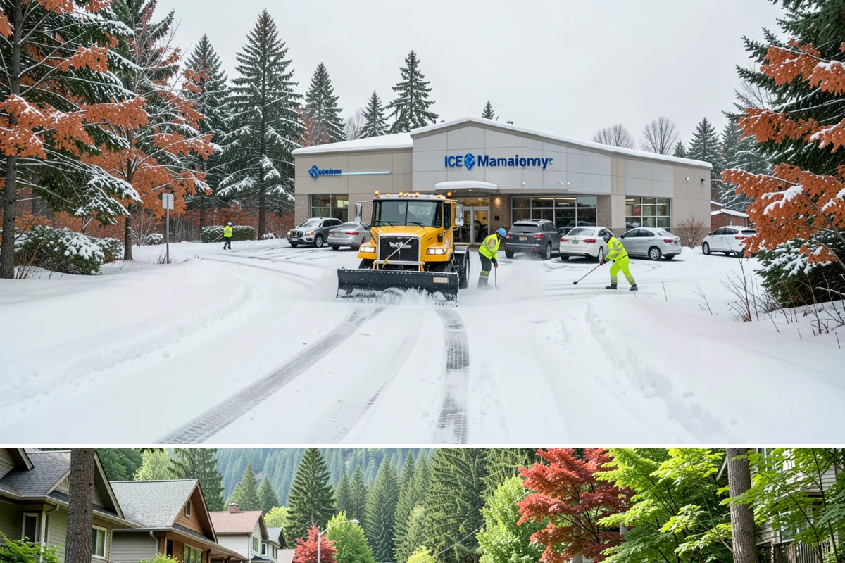 Strip Mall Snow Removal in Darrington, Snohomish County, WA - Strip malls need coverage December through February during lowland snow and ice days.