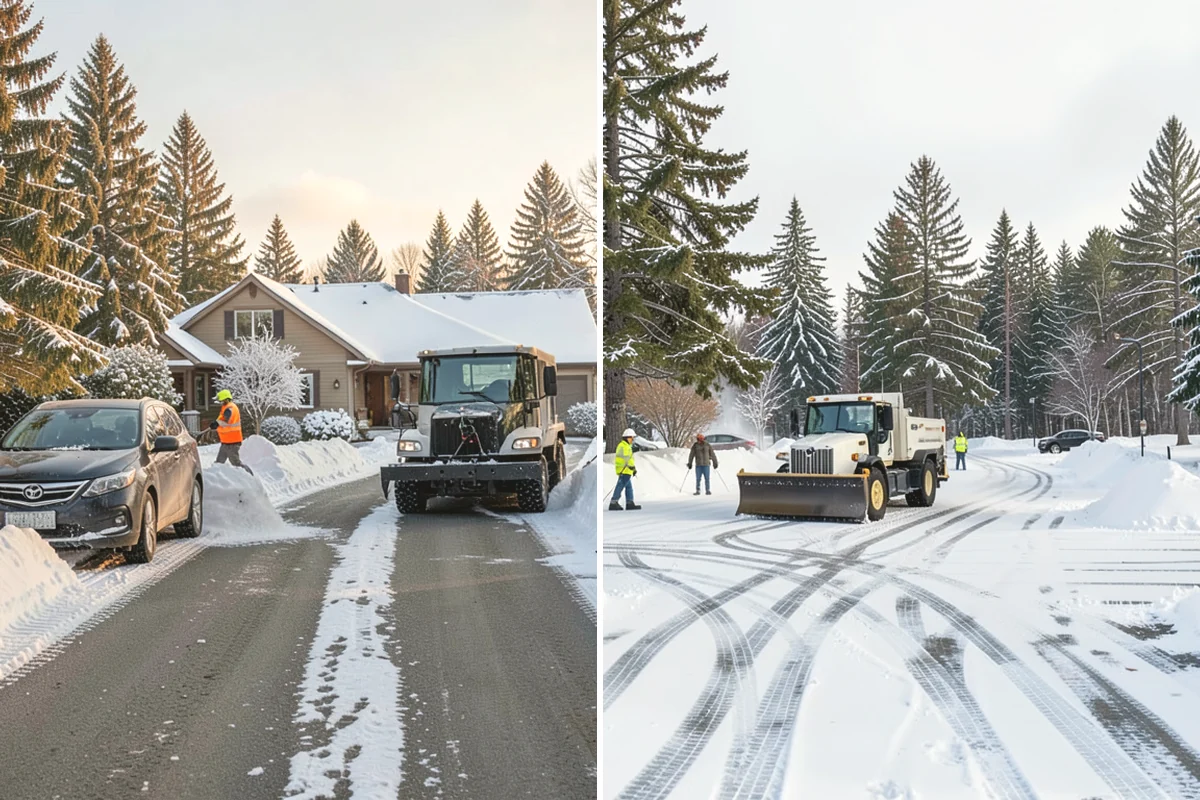 Strip Mall Snow Removal in Duvall, King County, WA - Map the shared lot and the full storefront sidewalk