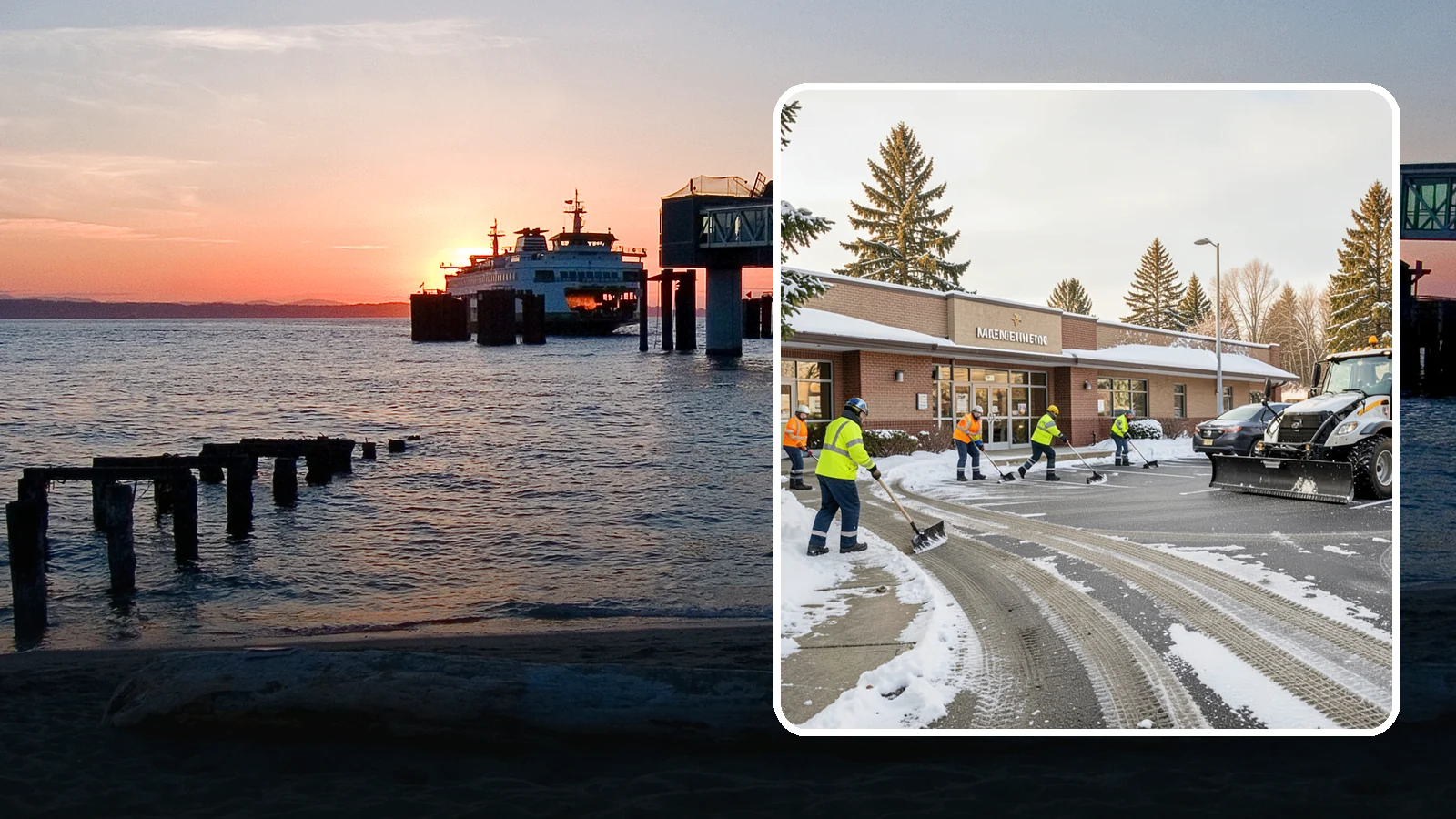 Strip Mall Snow Removal in Edmonds, Snohomish County, WA - We keep strip-mall storefronts, shared parking, and sidewalks clear so every tenant's customers can reach the door safely.