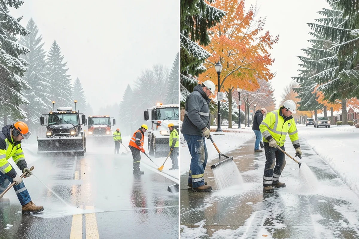 Strip Mall Snow Removal in Edmonds, Snohomish County, WA - Map the shared lot and the full storefront sidewalk