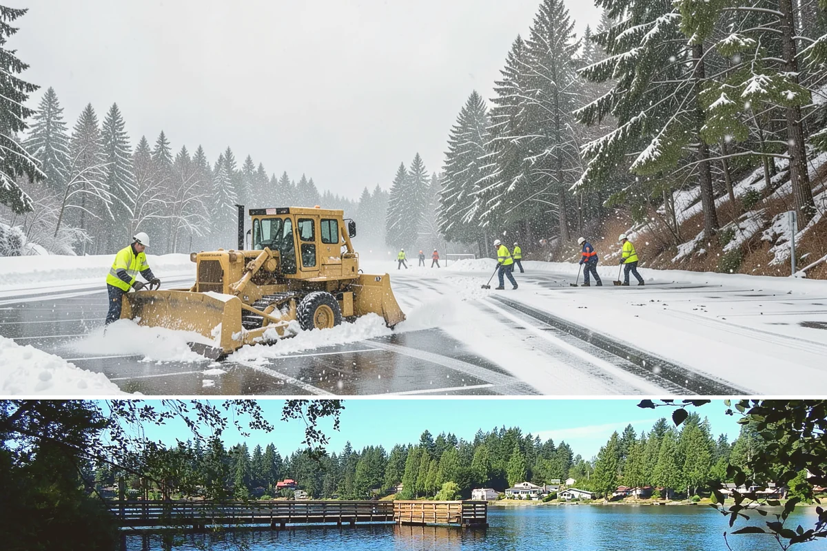 Strip Mall Snow Removal in Federal Way, King County, WA - Strip malls need coverage December through February during lowland snow and ice days.