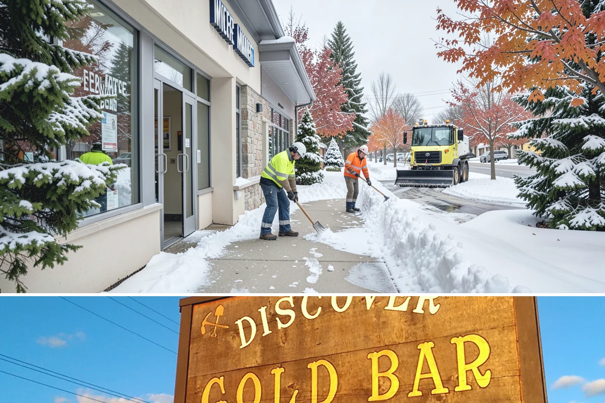 Strip Mall Snow Removal in Gold Bar, Snohomish County, WA - Strip malls need coverage December through February during lowland snow and ice days.
