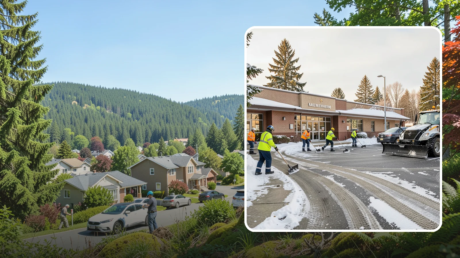 Strip Mall Snow Removal in Index, Snohomish County, WA - We keep strip-mall storefronts, shared parking, and sidewalks clear so every tenant's customers can reach the door safely.