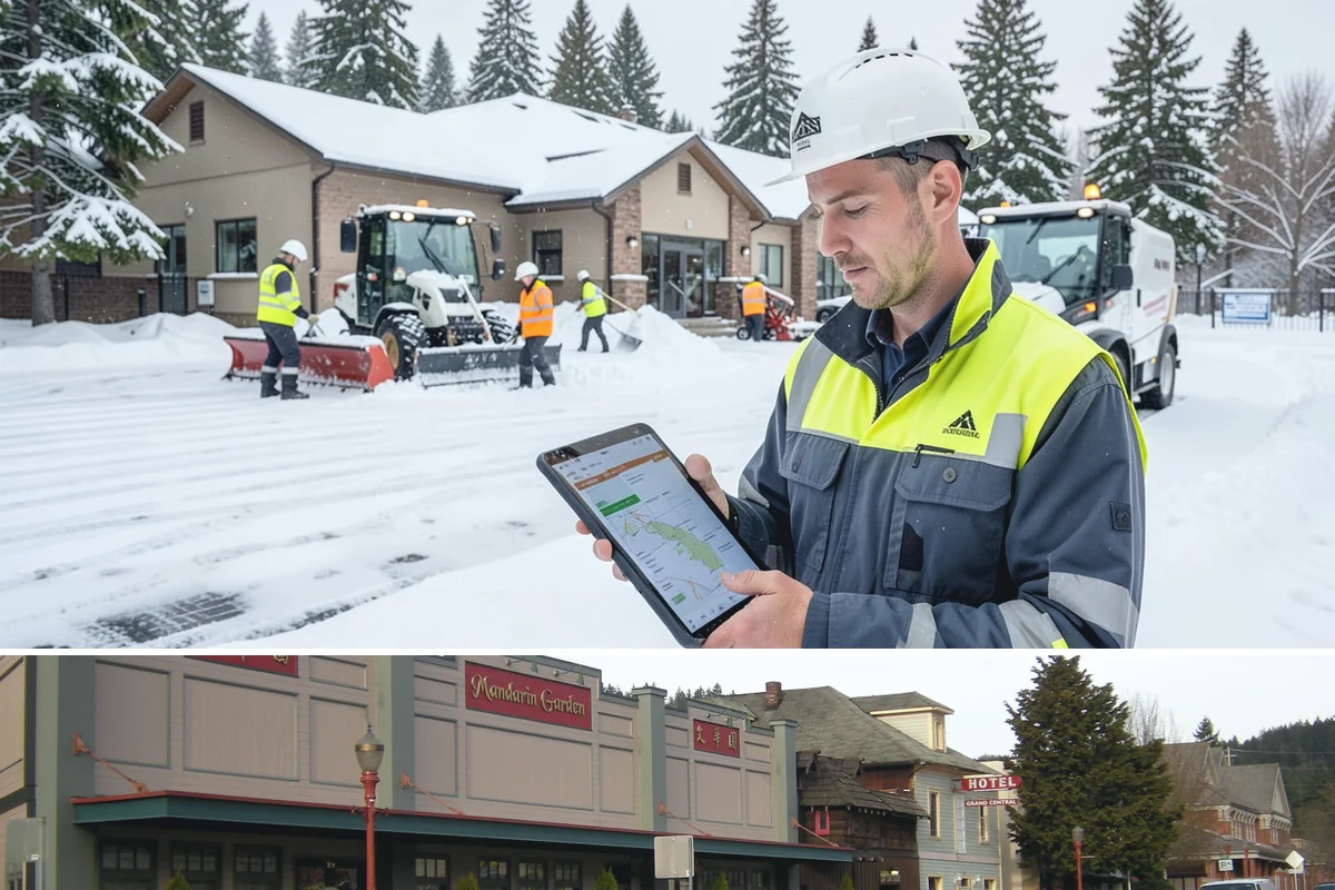 Strip Mall Snow Removal in Issaquah, King County, WA - Strip malls need coverage December through February during lowland snow and ice days.