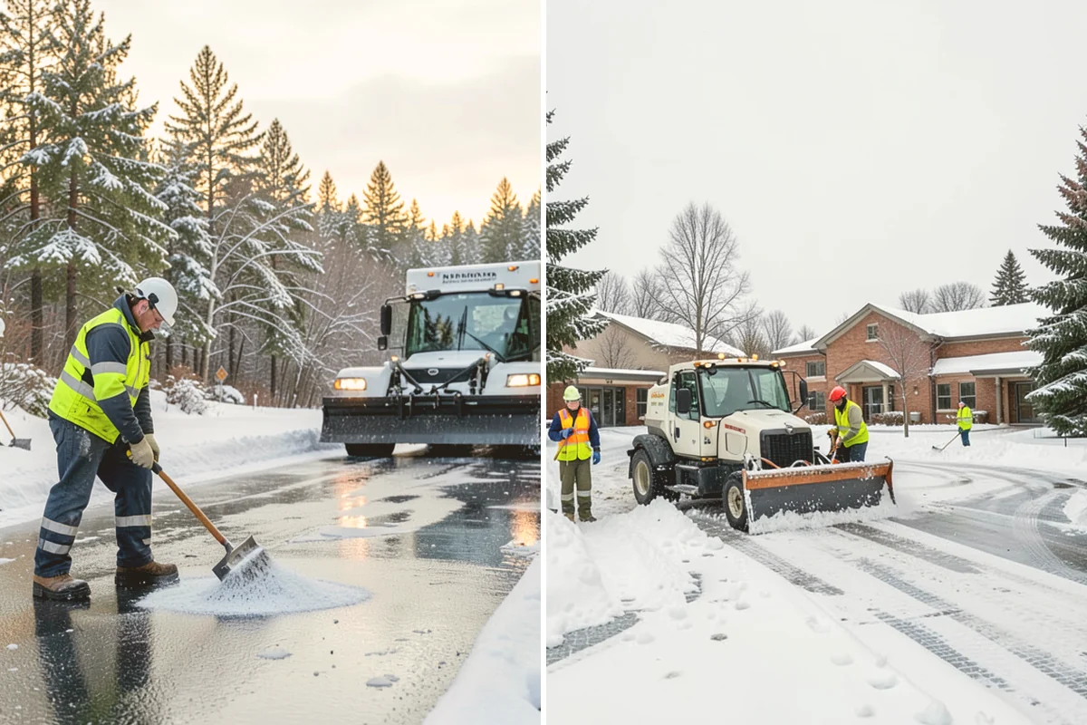 Strip Mall Snow Removal in Kent, King County, WA - Map the shared lot and the full storefront sidewalk