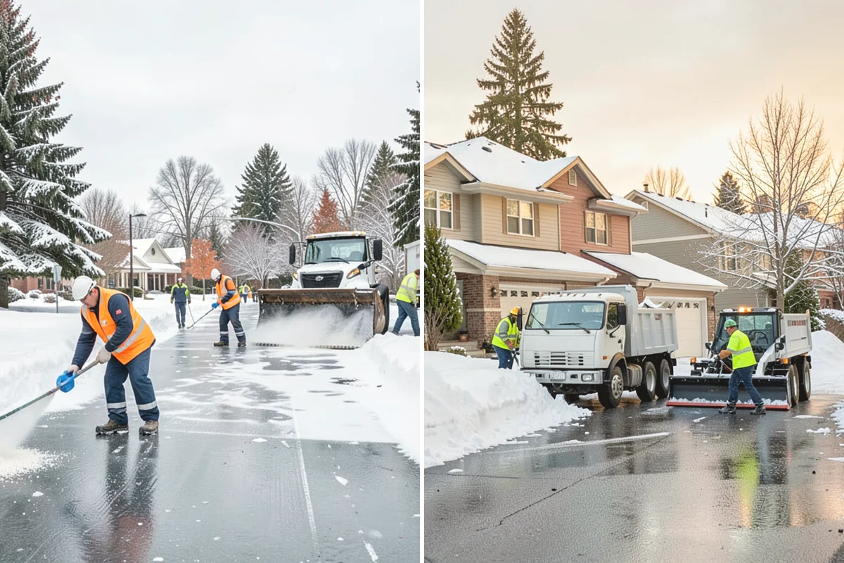 Strip Mall Snow Removal in La Conner, Skagit County, WA - Map the shared lot and the full storefront sidewalk