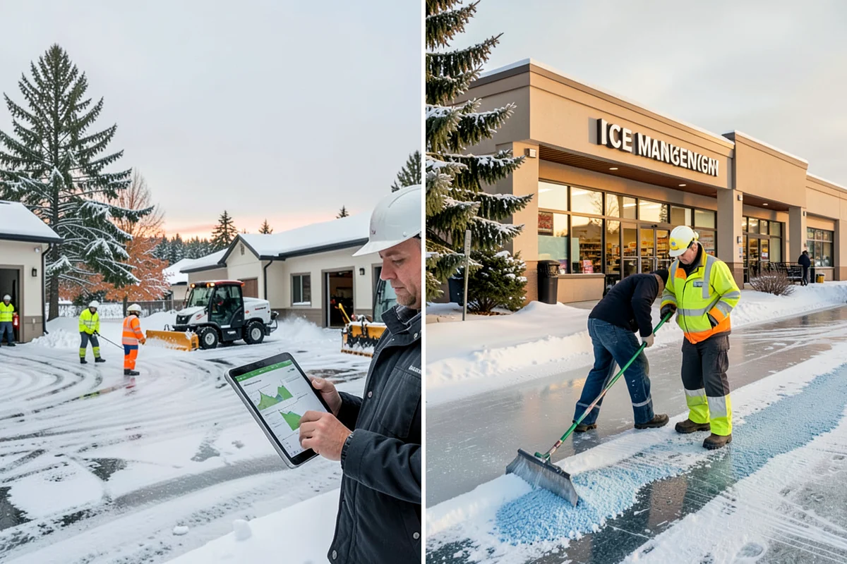 Strip Mall Snow Removal in Lake Forest Park, King County, WA - Map the shared lot and the full storefront sidewalk