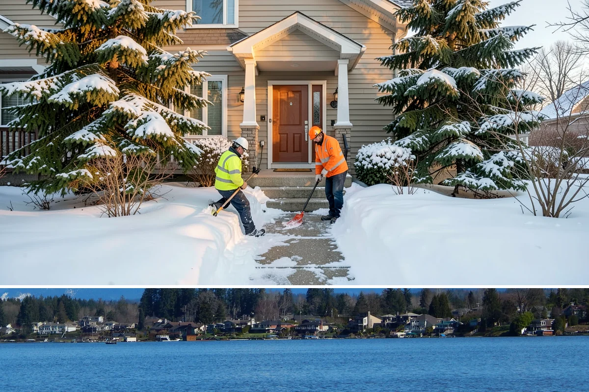 Strip Mall Snow Removal in Lake Stevens, Snohomish County, WA - Strip malls need coverage December through February during lowland snow and ice days.