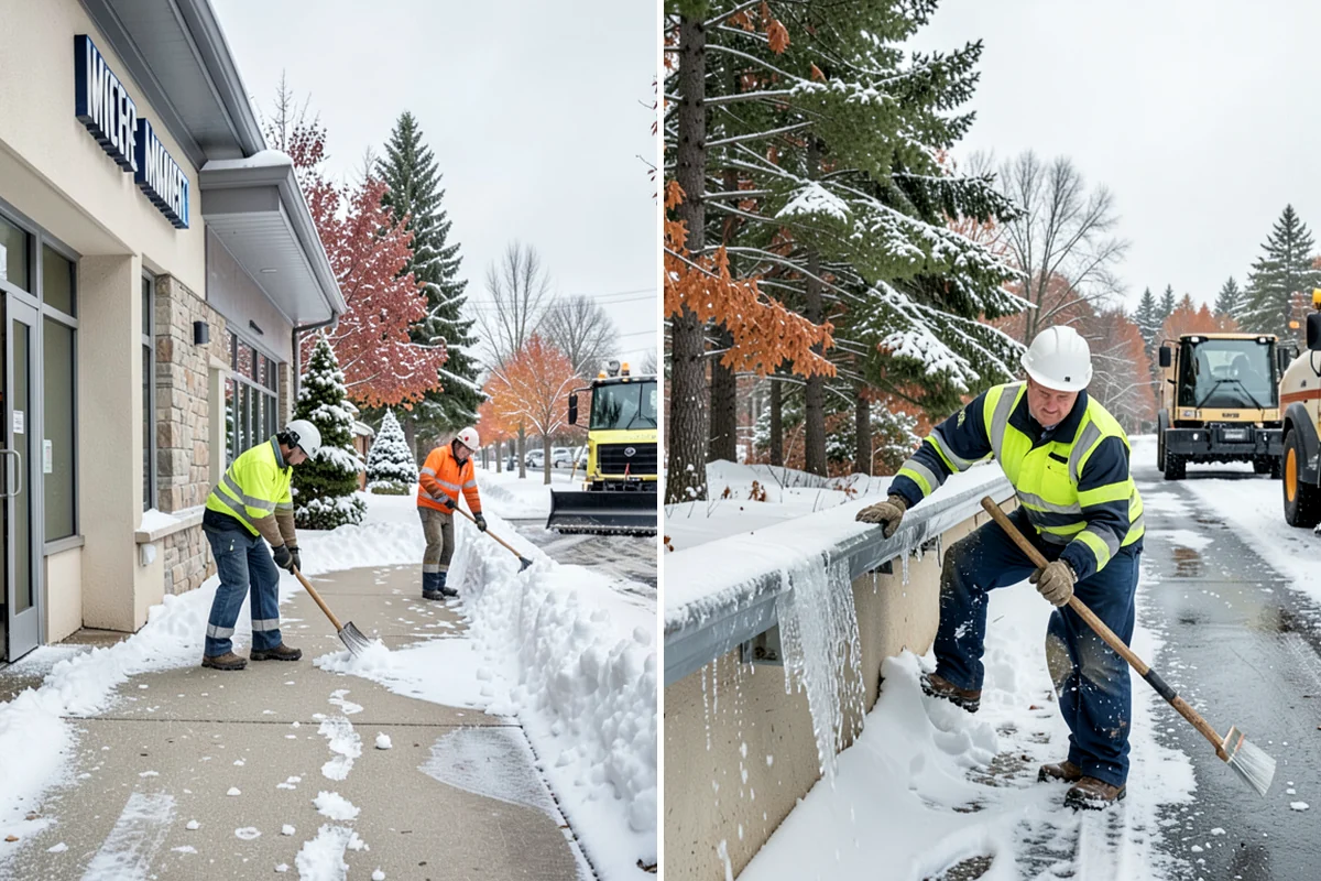 Strip Mall Snow Removal in Lyman, Skagit County, WA - Map the shared lot and the full storefront sidewalk