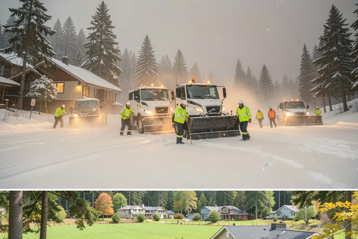 Strip Mall Snow Removal in Lyman, Skagit County, WA - Strip malls need coverage December through February during lowland snow and ice days.