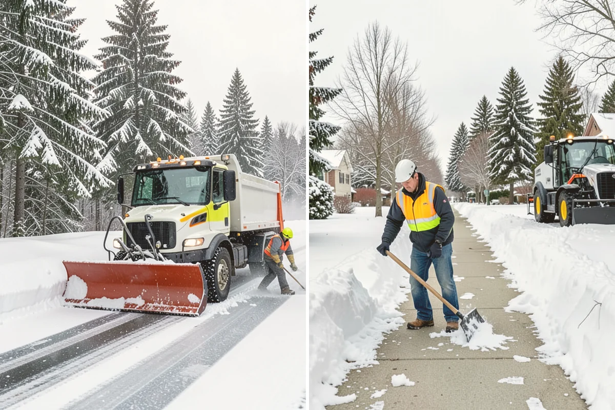 Strip Mall Snow Removal in Lynnwood, Snohomish County, WA - Map the shared lot and the full storefront sidewalk