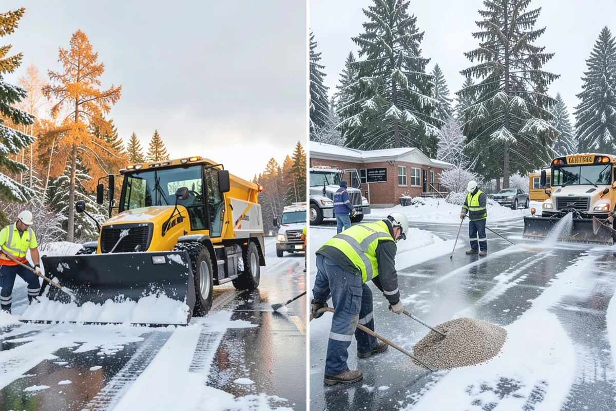 Strip Mall Snow Removal in Medina, King County, WA - Map the shared lot and the full storefront sidewalk