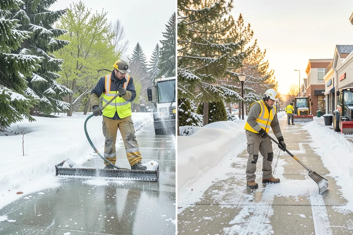 Strip Mall Snow Removal in Mercer Island, King County, WA - Map the shared lot and the full storefront sidewalk