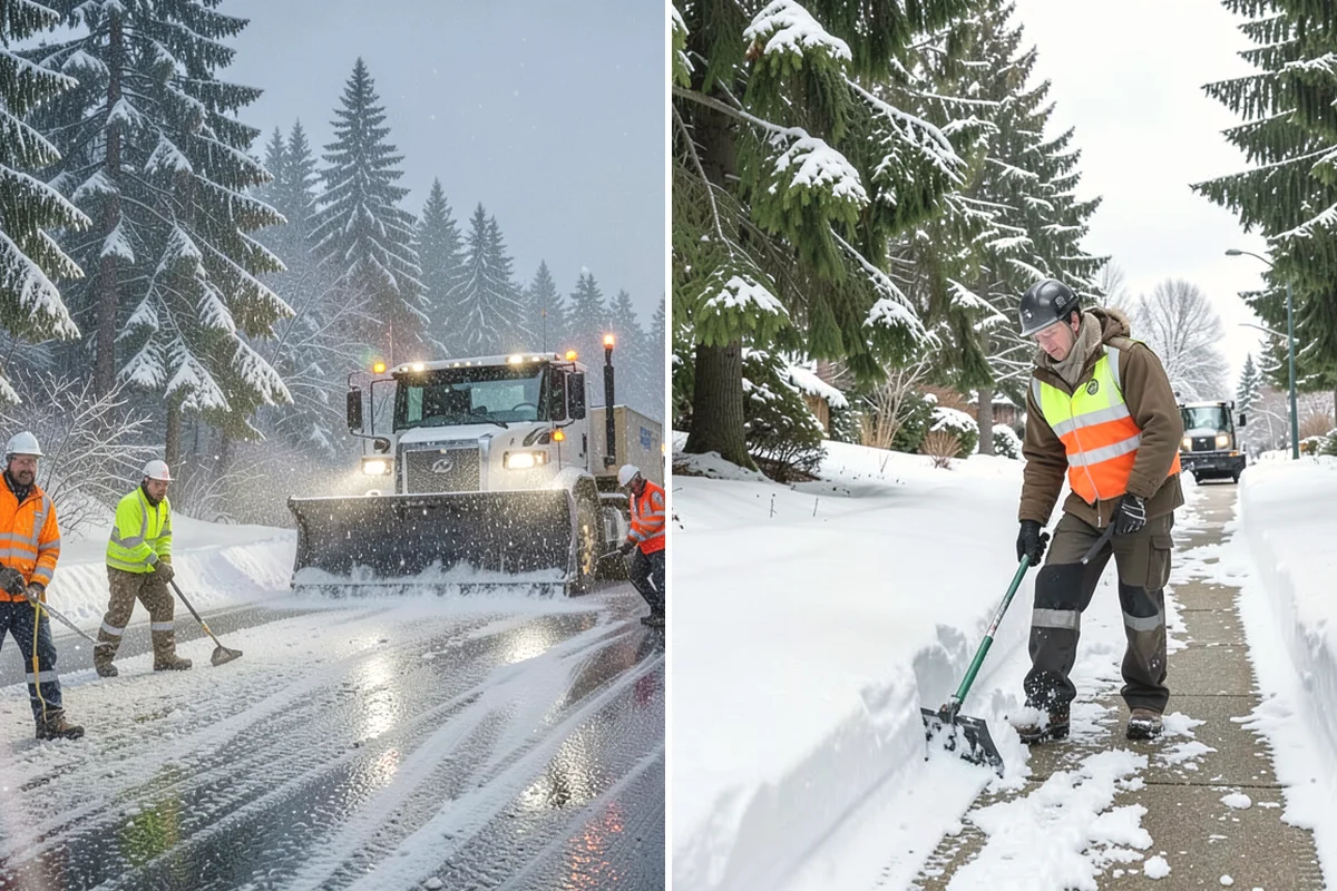 Strip Mall Snow Removal in Mill Creek, Snohomish County, WA - Map the shared lot and the full storefront sidewalk