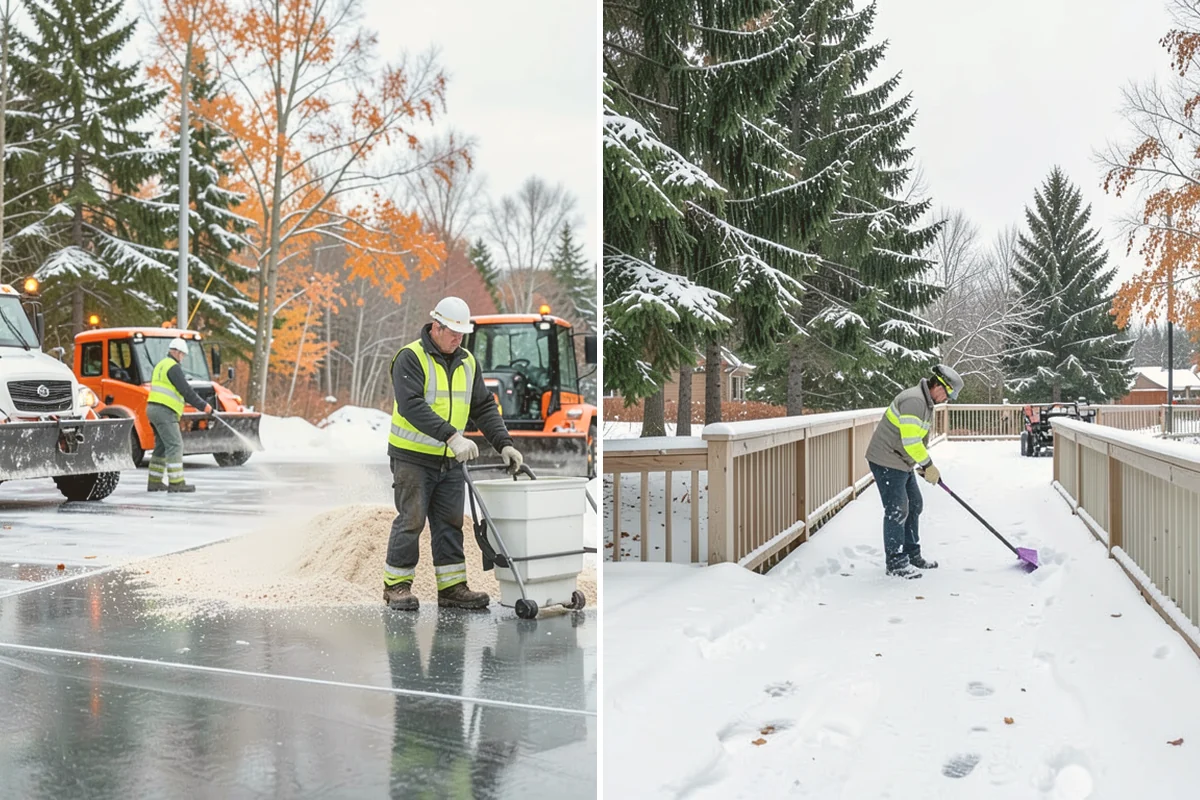 Strip Mall Snow Removal in Milton, King County, WA - Map the shared lot and the full storefront sidewalk