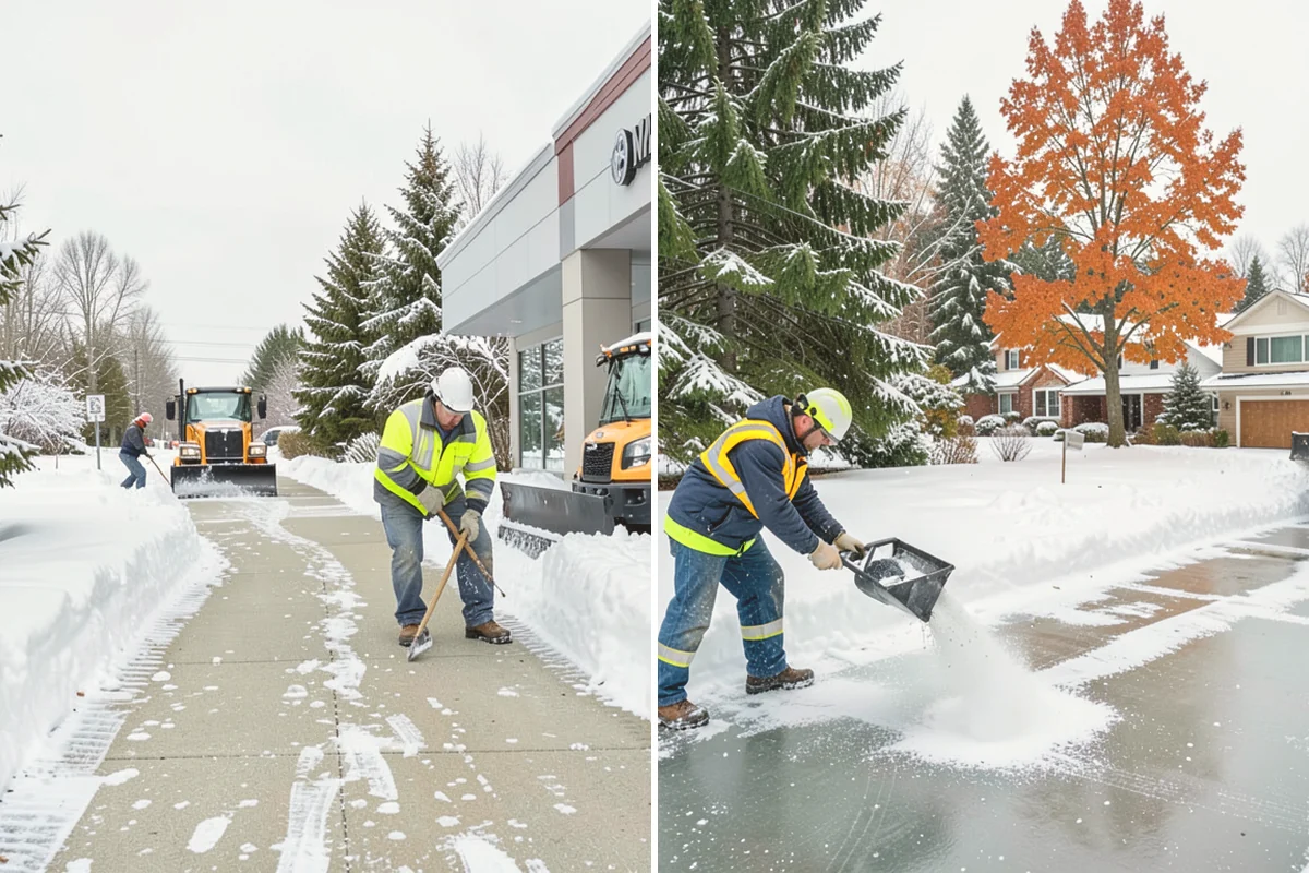 Strip Mall Snow Removal in Mount Vernon, Skagit County, WA - Map the shared lot and the full storefront sidewalk