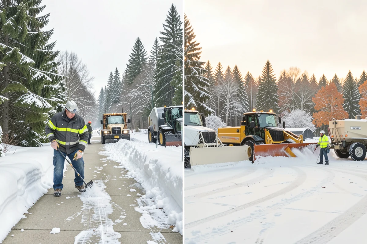 Strip Mall Snow Removal in Mountlake Terrace, Snohomish County, WA - Map the shared lot and the full storefront sidewalk