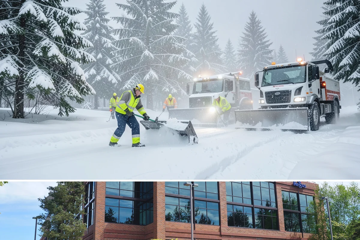 Strip Mall Snow Removal in Mountlake Terrace, Snohomish County, WA - Strip malls need coverage December through February during lowland snow and ice days.